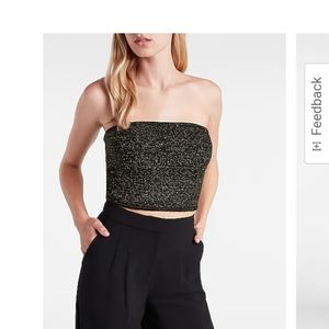 Express Metallic tube top sweater
